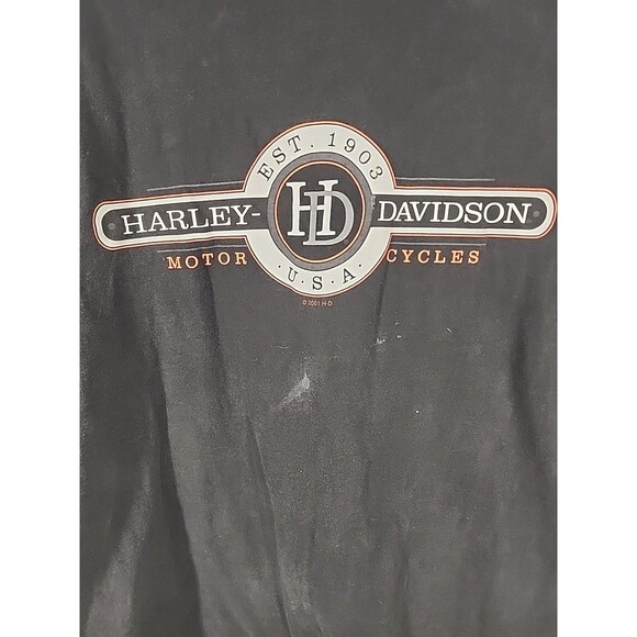Vintage 2001 Harley Davidson Motor Cycles Aurora Colorado Black T Shirt Size XL - Picture 4 of 6